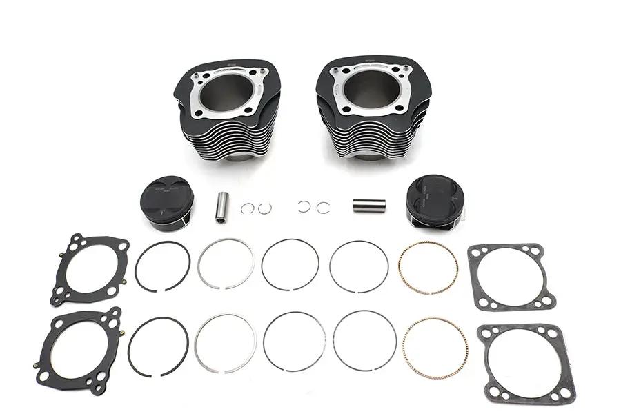 Motorshop M8 124 Inch Big Bore Bolt On Cylinder Kit Black for Harley Davidson Touring Models by Motorshop