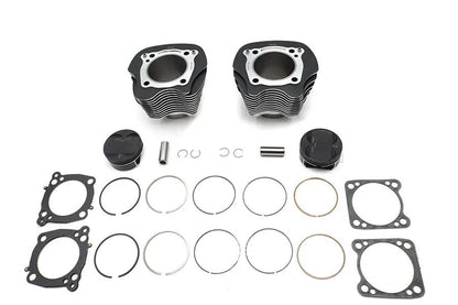 Motorshop M8 124 Inch Big Bore Bolt On Cylinder Kit Black for Harley Davidson Touring Models by Motorshop