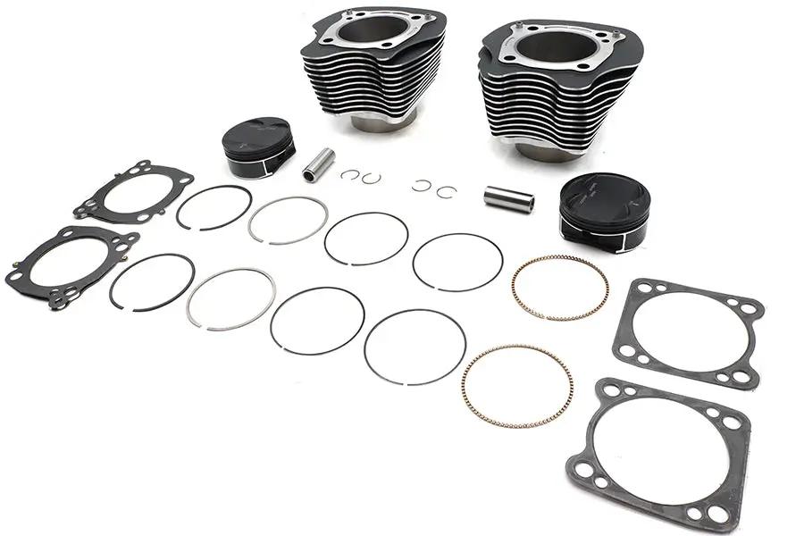 Motorshop M8 124 Inch Big Bore Bolt On Cylinder Kit Black for Harley Davidson Touring Models by Motorshop