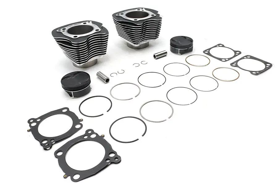 Motorshop M8 124 Inch Big Bore Bolt On Cylinder Kit Black for Harley Davidson Touring Models by Motorshop