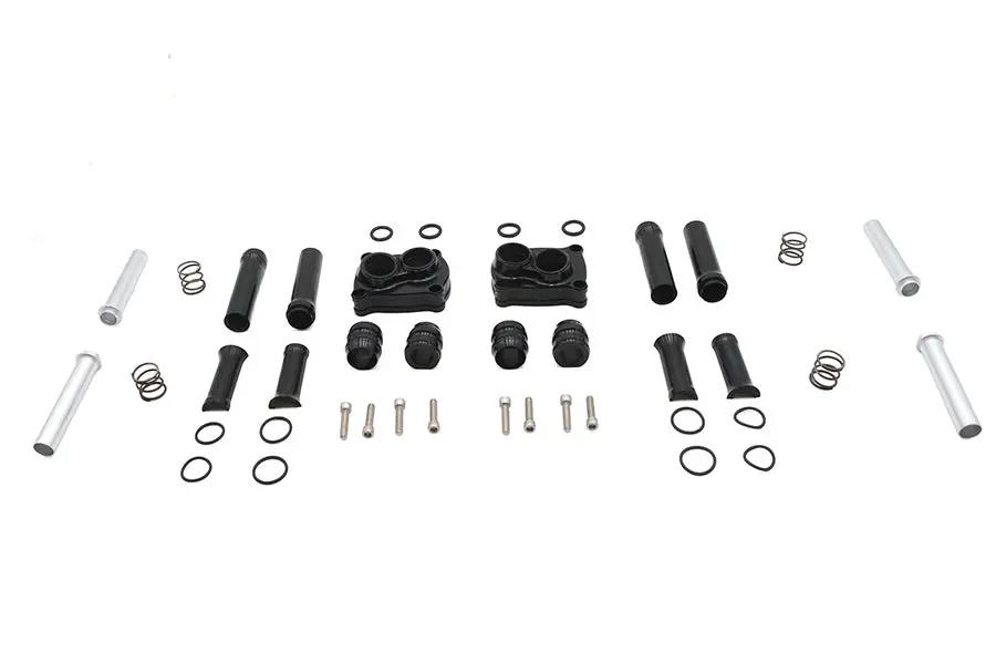 V-Twin M8 Pushrod Cover Kit Black for Harley Davidson Touring and Softail Models by V-Twin