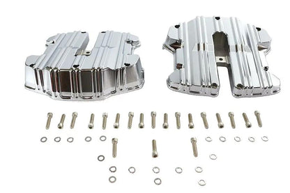 V-Twin M8 Rocker Box Cover Set Chrome for Harley Davidson FLT and FLST Models by V-Twin
