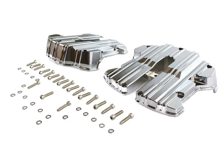 V-Twin M8 Rocker Box Cover Set Chrome for Harley Davidson FLT and FLST Models by V-Twin