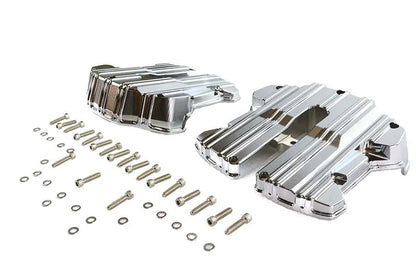 V-Twin M8 Rocker Box Cover Set Chrome for Harley Davidson FLT and FLST Models by V-Twin