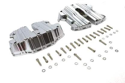 V-Twin M8 Rocker Box Cover Set Chrome for Harley Davidson FLT and FLST Models by V-Twin