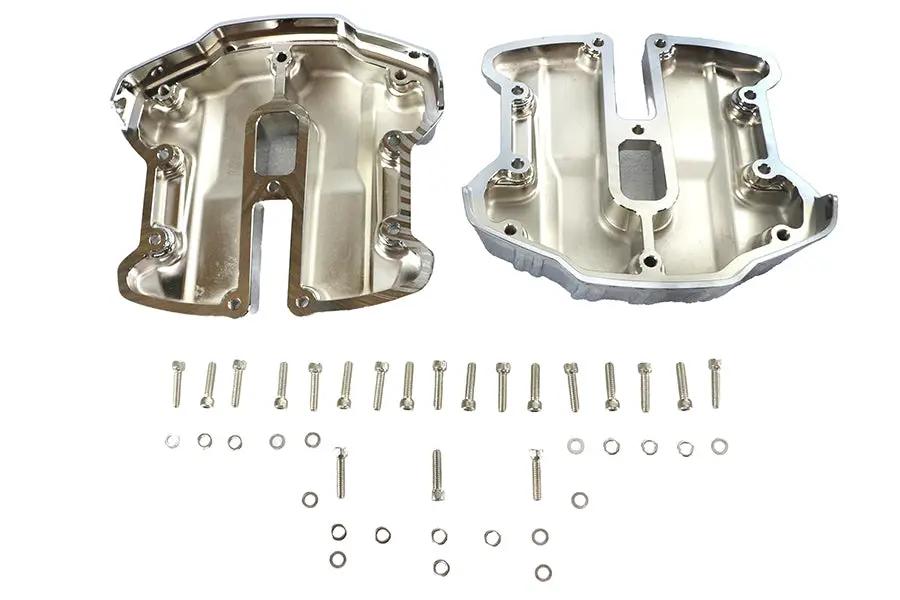 V-Twin M8 Rocker Box Cover Set Chrome for Harley Davidson FLT and FLST Models by V-Twin