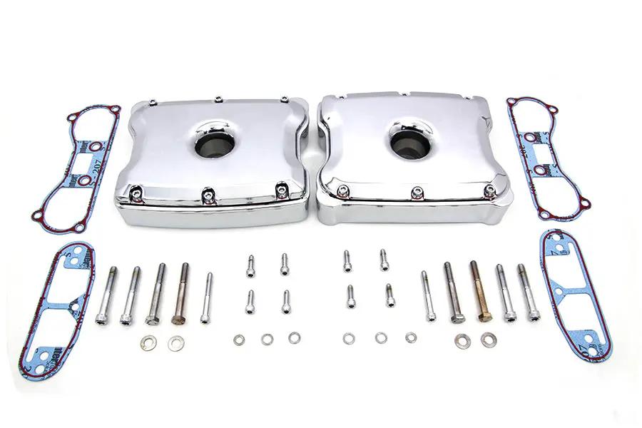 Motorshop Chrome Rocker Box Set for Harley Davidson FXST (1984-1993) with Gasket Kit by Motorshop