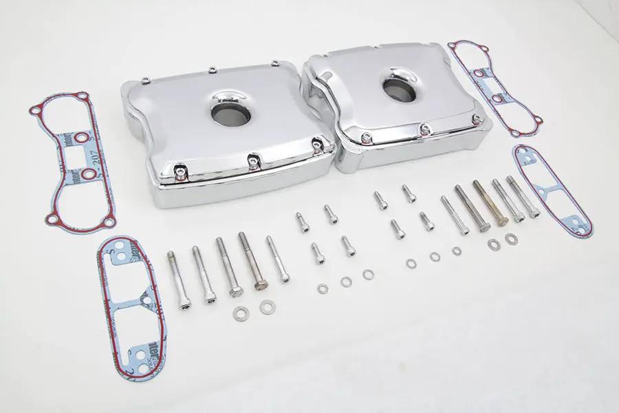 Motorshop Chrome Rocker Box Set for Harley Davidson FXST (1984-1993) with Gasket Kit by Motorshop