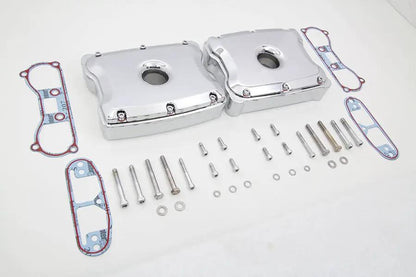Motorshop Chrome Rocker Box Set for Harley Davidson FXST (1984-1993) with Gasket Kit by Motorshop