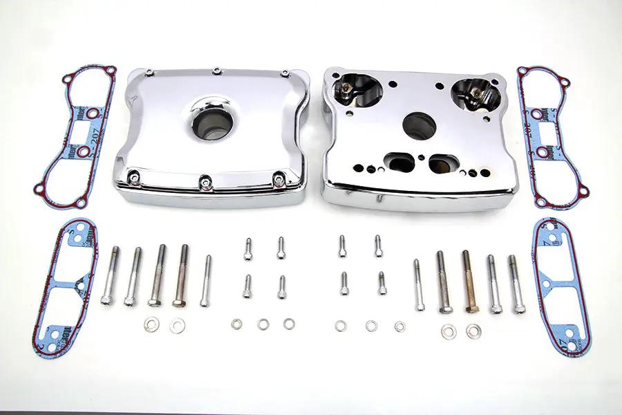 Motorshop Chrome Rocker Box Set for Harley Davidson FXST (1984-1993) with Gasket Kit by Motorshop