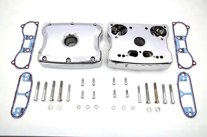 Motorshop Chrome Rocker Box Set for Harley Davidson FXST (1984-1993) with Gasket Kit by Motorshop
