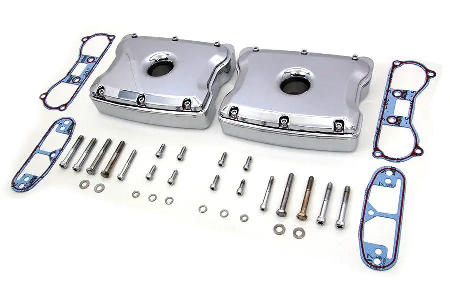 Motorshop Chrome Rocker Box Set for Harley Davidson FXST (1984-1993) with Gasket Kit by Motorshop