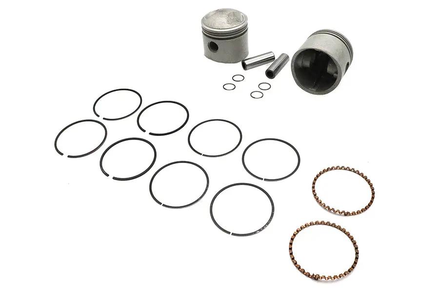 Motorshop Replica 80 Inch Overhead Valve Piston Set with Rings for Harley Davidson FL and FX Models by Motorshop