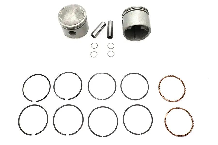 Motorshop Replica 80 Inch Overhead Valve Piston Set with Ring Kit for Harley Davidson FL and FX Models by Motorshop