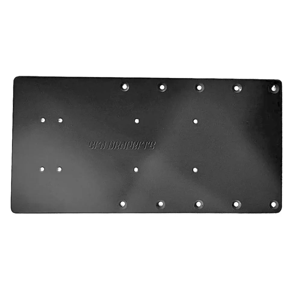 Sea Brackets 16-Inch Straight Trolling Motor Plate in Black - Durable Aluminum Mounting Solution