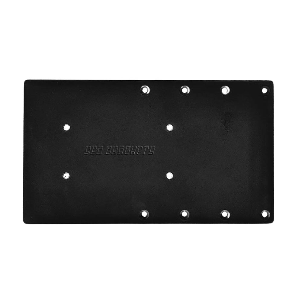 Sea Brackets 14-Inch Straight Trolling Motor Plate for Garmin Kraken - Black
