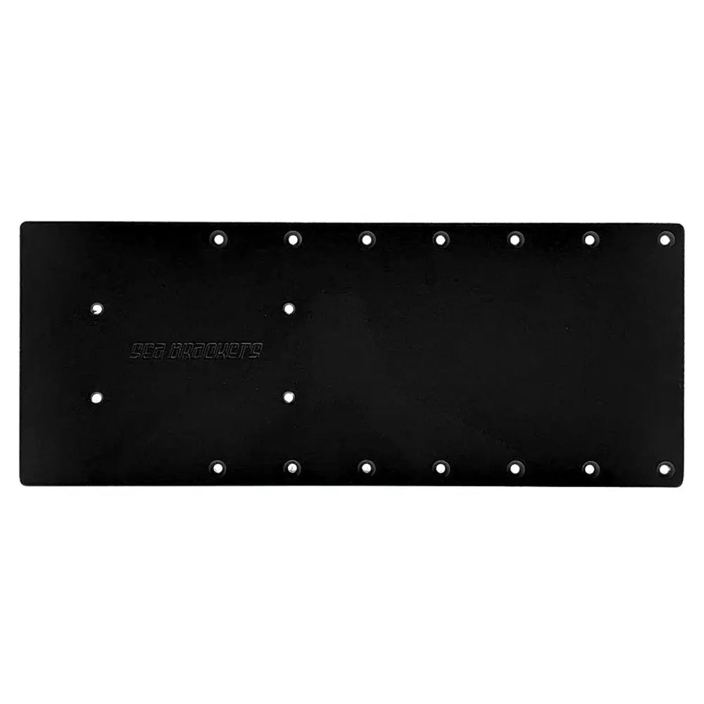 Sea Brackets 20-Inch Straight Trolling Motor Plate for Garmin Kraken - Black