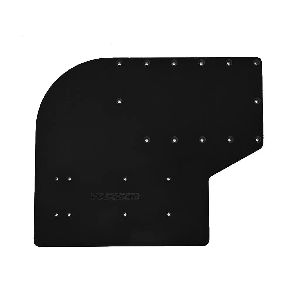 Sea Brackets Large Offset Trolling Motor Plate - Black for Universal Mounting with 6061 T6 Aluminum
