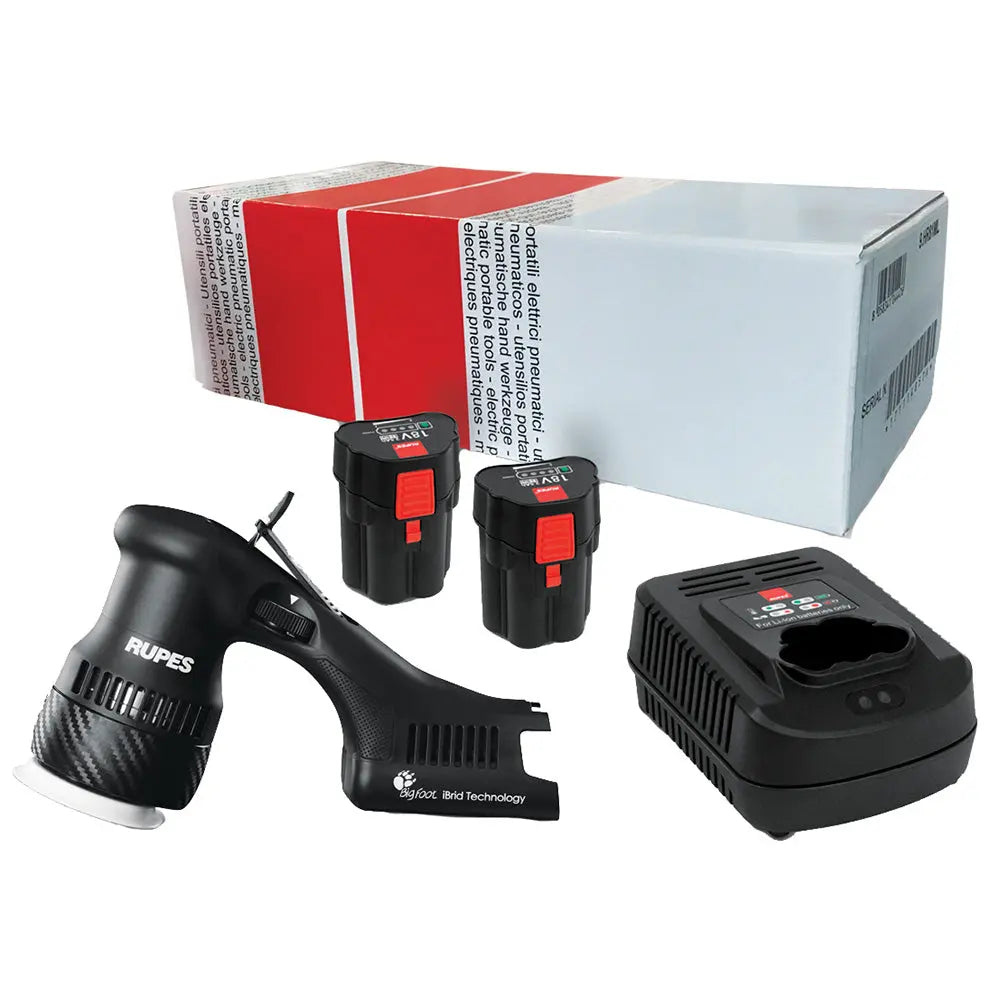 RUPES Bigfoot HLR75/STB Mini iBrid Polisher with Dual Power Technology and Battery Pack