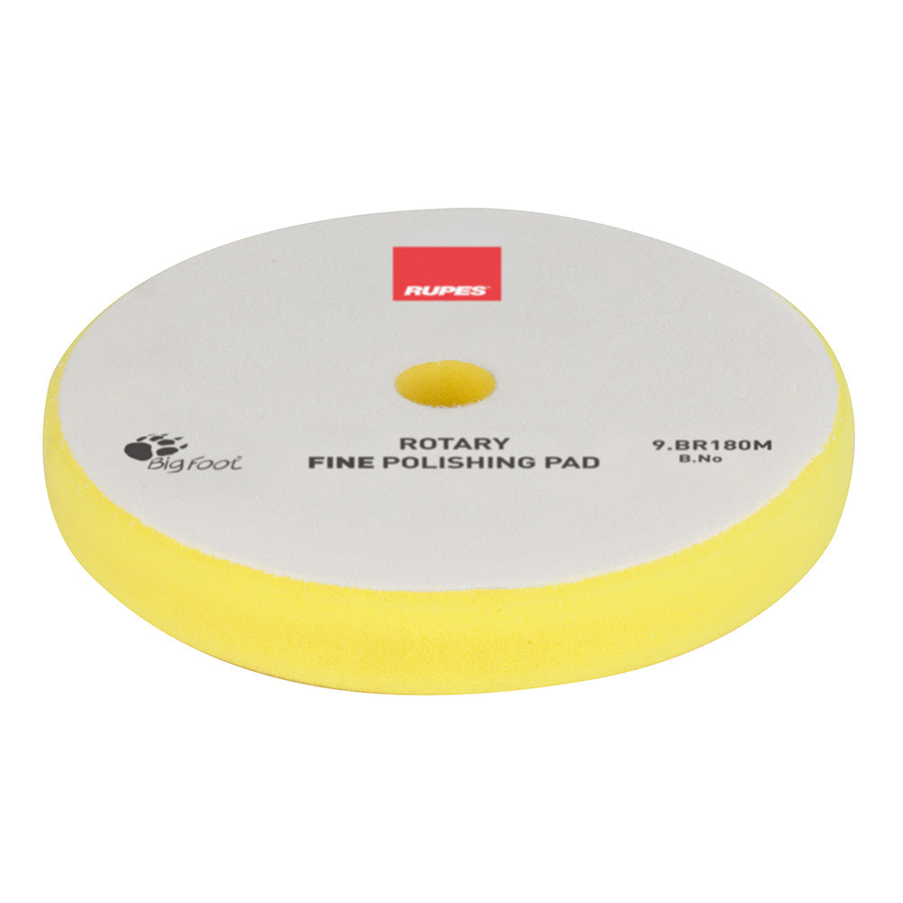 RUPES 9.BR180M Rotary Fine Polishing Foam Pad, Yellow, 155/160mm