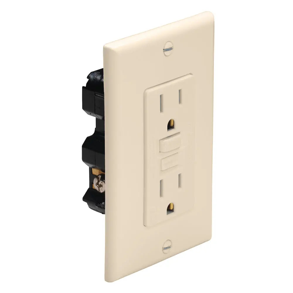 Marinco Ivory Ground Fault Circuit Interrupter (GFCI) - 15 Amp, 125V, Female Outlet