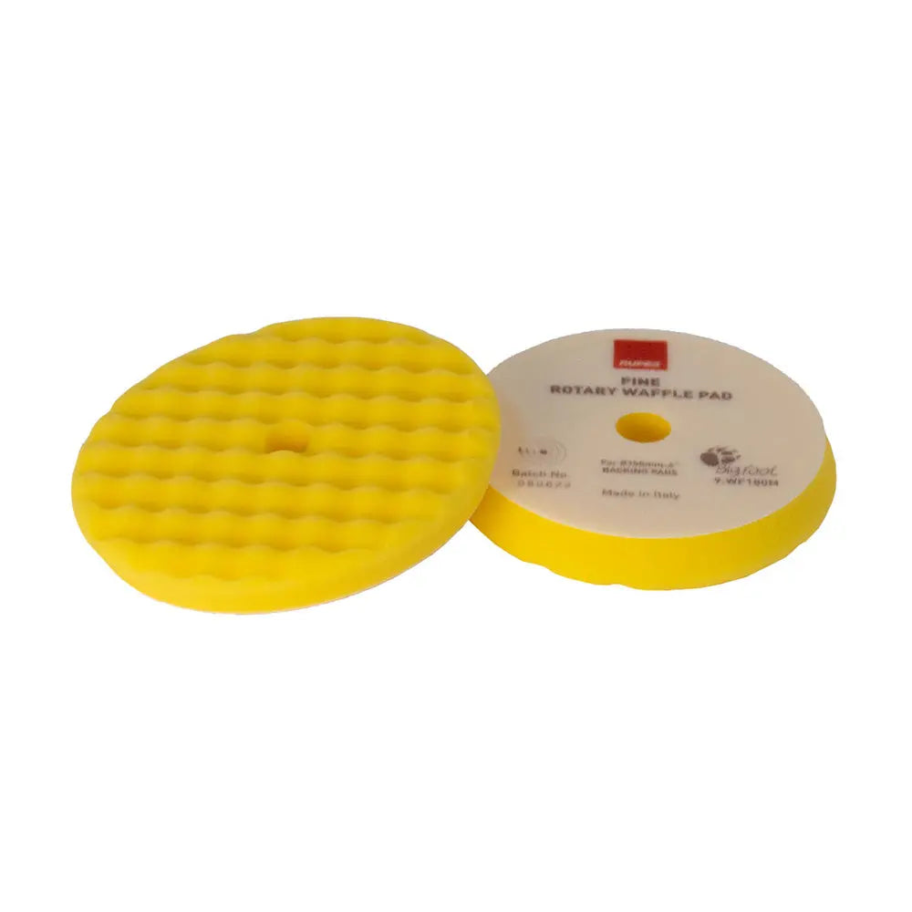 RUPES Velcro Waffle Fine Polishing Pad for Rotary Polishers 7-inch - Yellow