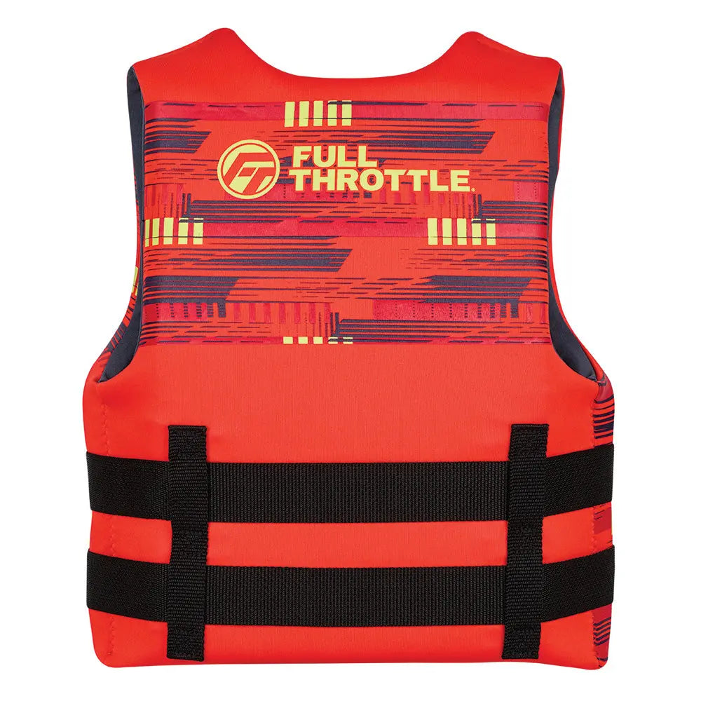 Full Throttle Youth Rapid-Dry Flex-Back Life Jacket - Red