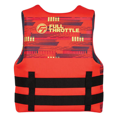 Full Throttle Youth Rapid-Dry Flex-Back Life Jacket - Red