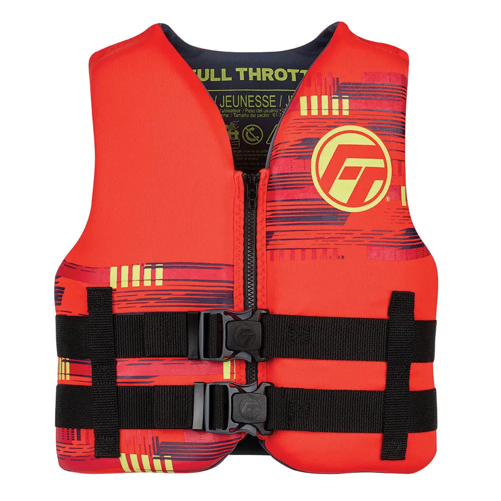 Full Throttle Youth Rapid-Dry Flex-Back Life Jacket - Red