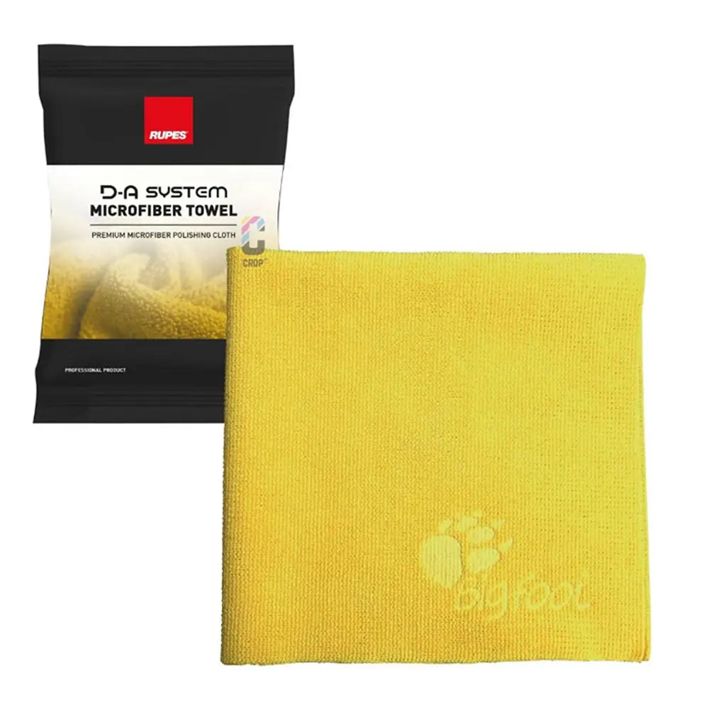 RUPES D-A System Microfiber Towel 16x16 – Yellow for Polishing and Residue Removal
