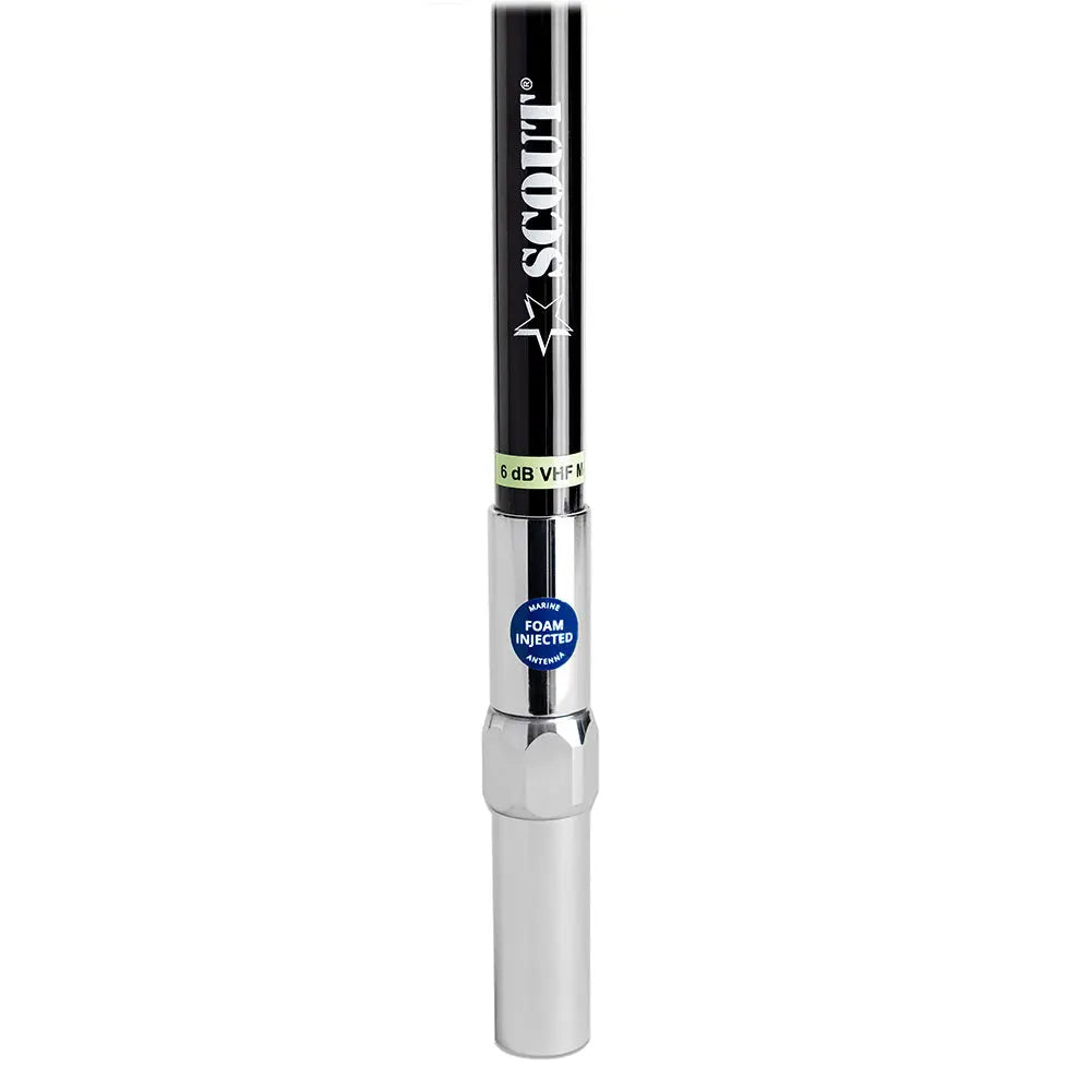 Scout 8' QuickFit Black VHF Antenna with 5M Cable and FME Quick 6 Foam Filled Brass & Copper Element