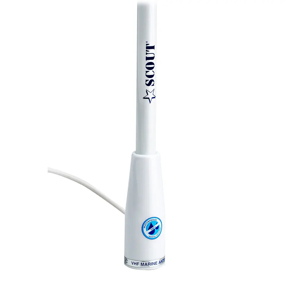Scout 5' White VHF Antenna 3dB Nylon Ferrule with 5M RG-58 Coax - Model PF AN NVHF00002T