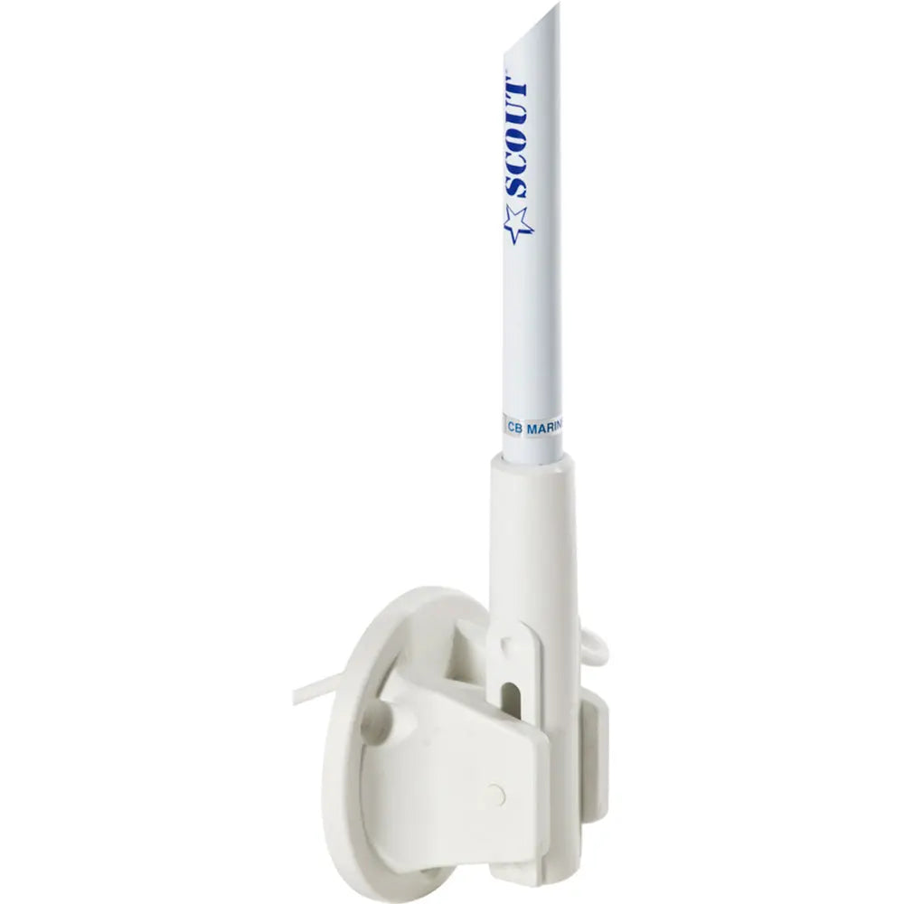 Scout 5' White VHF Antenna with 3dB Gain and Lift & Lay Mount – Includes 5M RG-58 Coaxial Cable