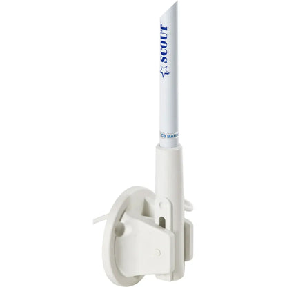 Scout 5' White VHF Antenna with 3dB Gain and Lift & Lay Mount – Includes 5M RG-58 Coaxial Cable