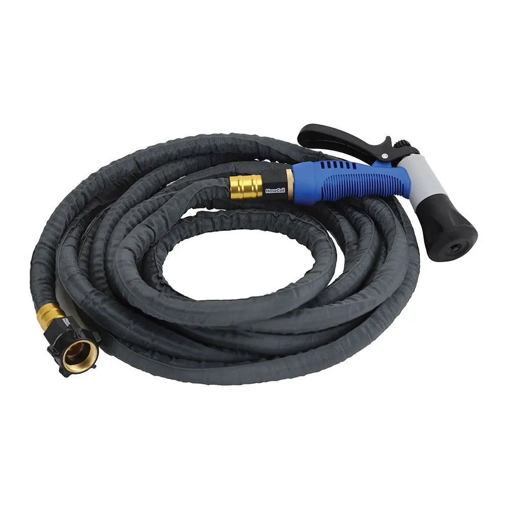 HoseCoil 10' Stainless Steel PRO Hose Kit with Boat Bumper Plastic Nozzle