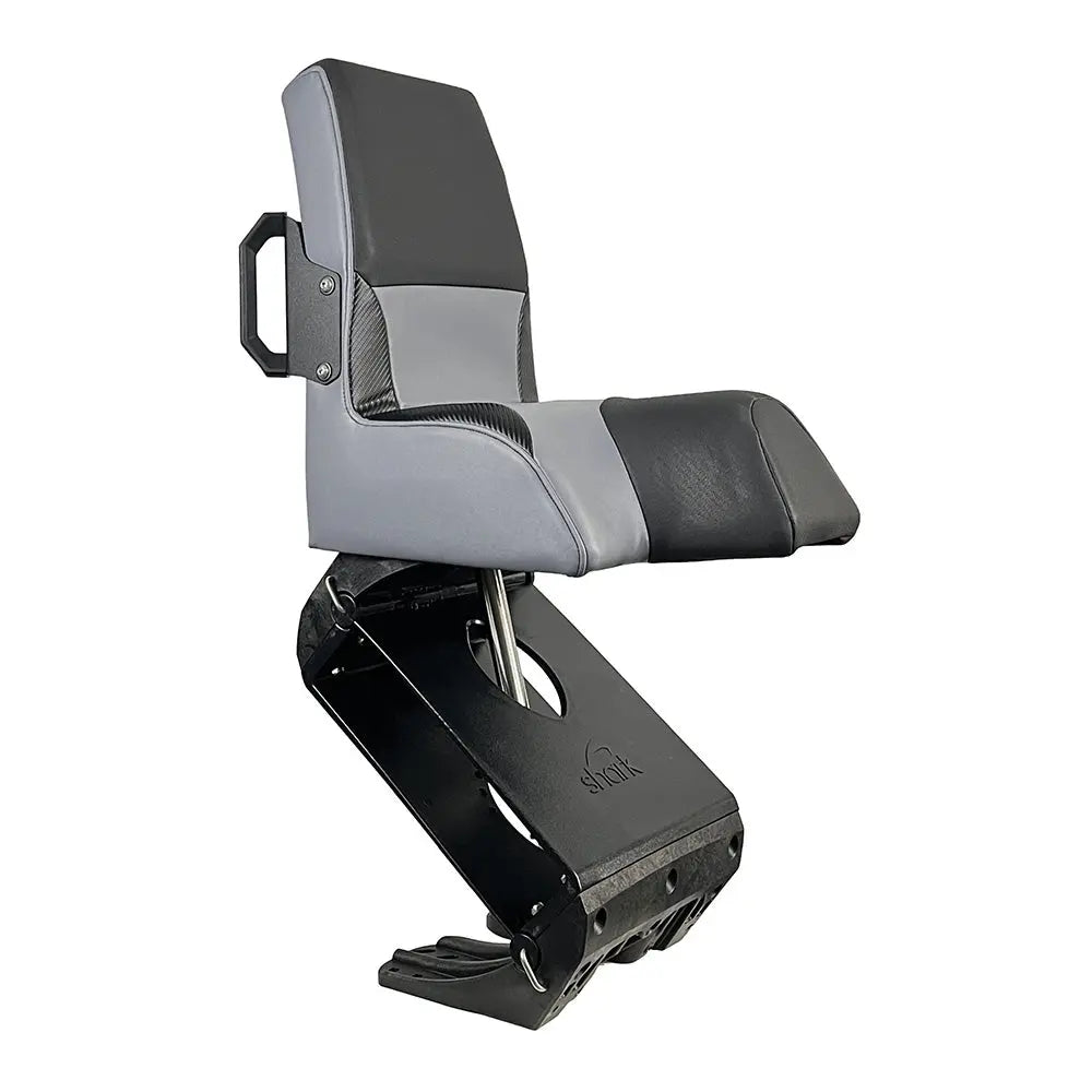 Shark Seating EPIC Seat with Flex Suspension - Grey Vinyl, Regular Handle