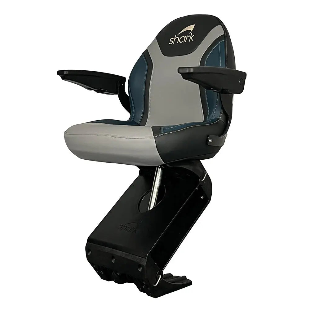 Shark Seating EVO Teal with Flex Suspension No Plinth – Lightweight Marine Seat for Enhanced Comfort and Safety