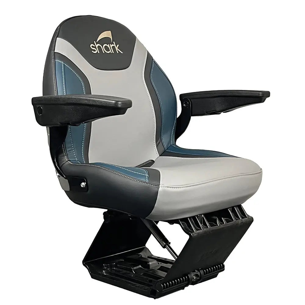 Shark Seating EVO Lite Teal with Flex Suspension No Plinth – Lightweight Boat Helm Seat with 150mm Travel