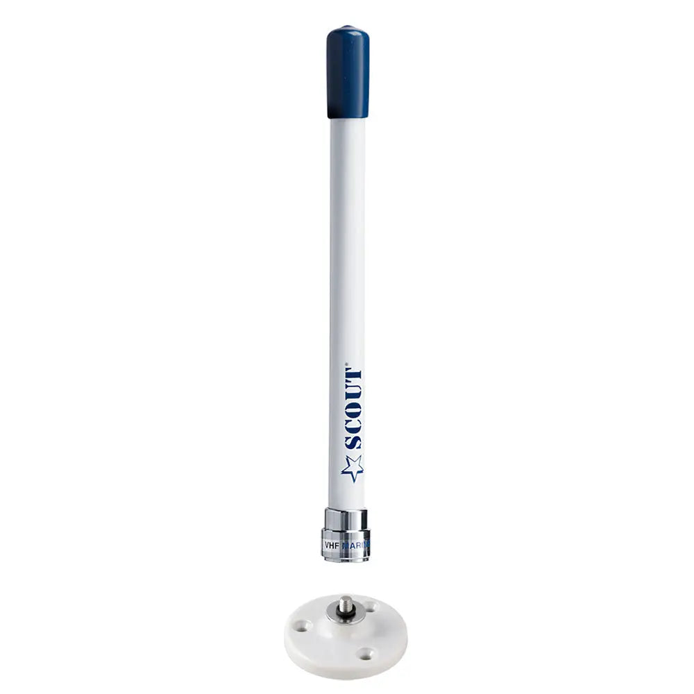 Scout 9-Inch Stubby White VHF Antenna with Quick Mount and 5M RG-58 Coax Cable - Part Number PF AN NVHF00025