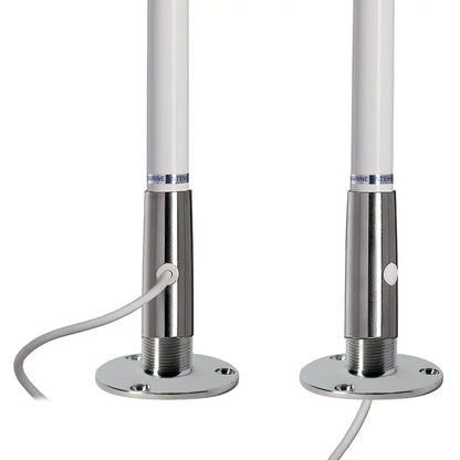 Scout Titan Series 4' White VHF Antenna with 3dB Gain, Stainless Steel Ferrule, 5M RG-58 Cable & PL-259 Connector