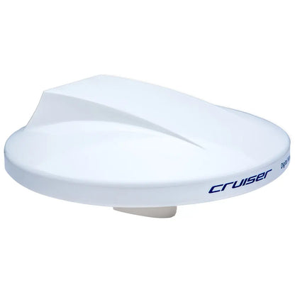 Scout Cruiser 10-Inch White Omnidirectional TV Antenna with 20M Cable and High-Gain Amplifier