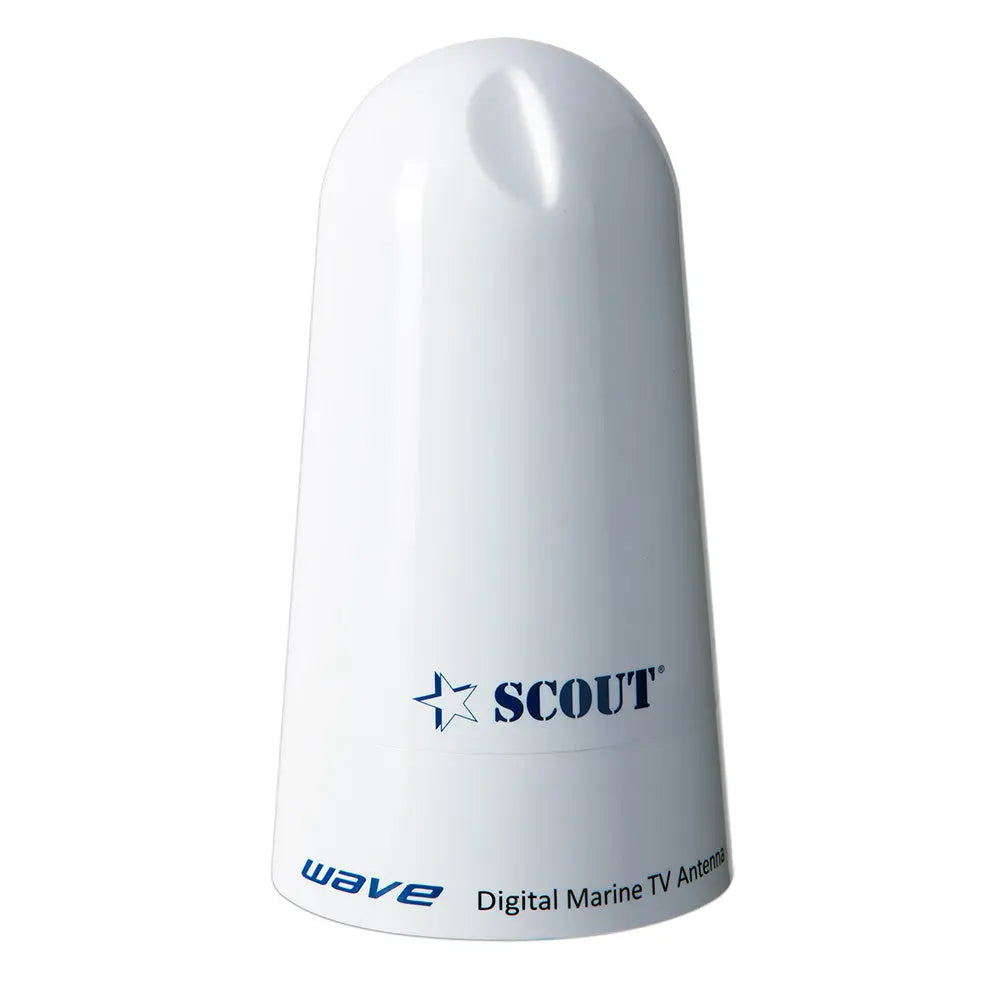 Scout Wave 4-Inch White Omnidirectional TV Antenna with 25dB Gain and 10M Coax Cable