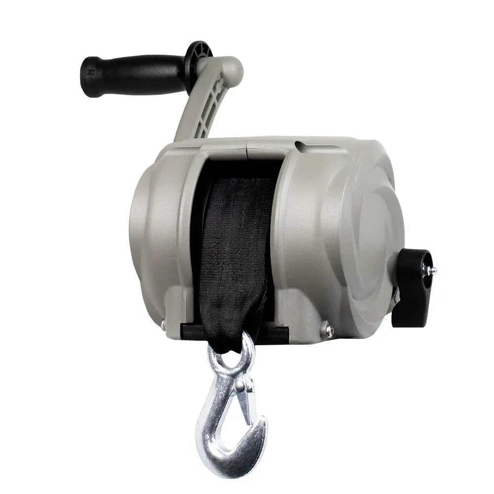 Powerwinch Premier Series 2000lb Saltwater Silver Winch with 8-inch Crank Arm