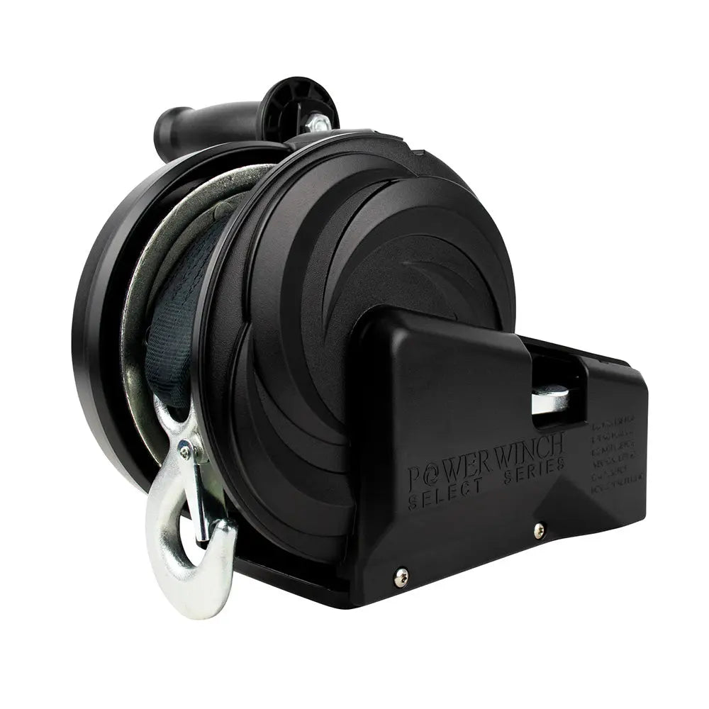 Powerwinch Select Series 1,800 lb Capacity Two-Speed Hand Winch with 6-Inch Crank Arm - Carbon Black