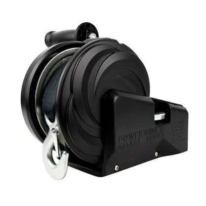 Powerwinch Select Series 2,000 lb Two-Speed Winch with 6-Inch Crank Arm - Carbon Black