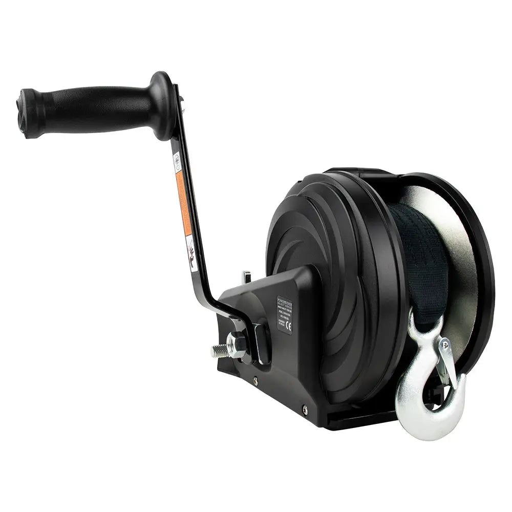 Powerwinch Select Series 2,000 lb Capacity Two-Speed Hand Winch with 8-Inch Crank Arm in Carbon Black