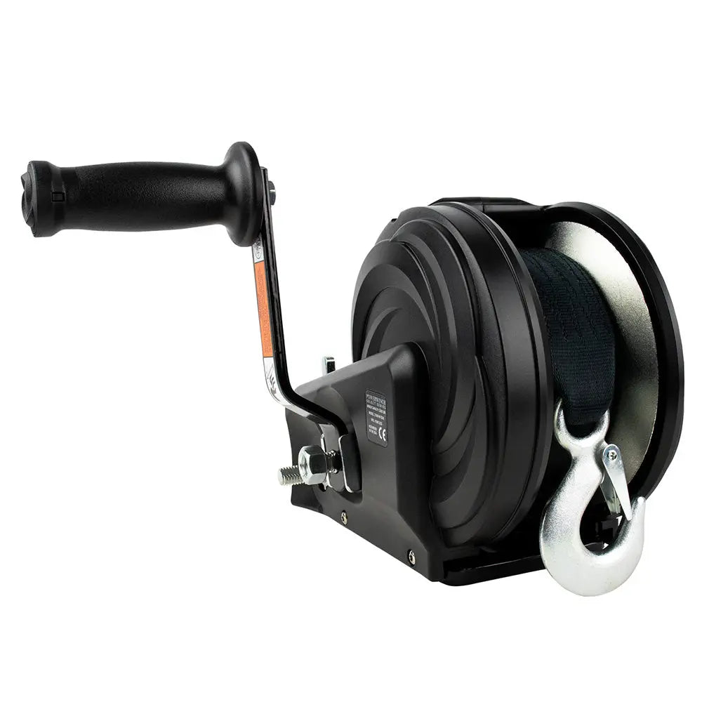 Powerwinch Select Series 2,500 lb Capacity Winch with 2-Speed Operation and 6-Inch Crank Arm - Carbon Black