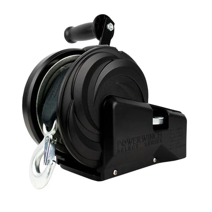 Powerwinch Select Series 2,500 lb Capacity Winch with 2-Speed Gearbox and 8-Inch Crank Arm - Carbon Black