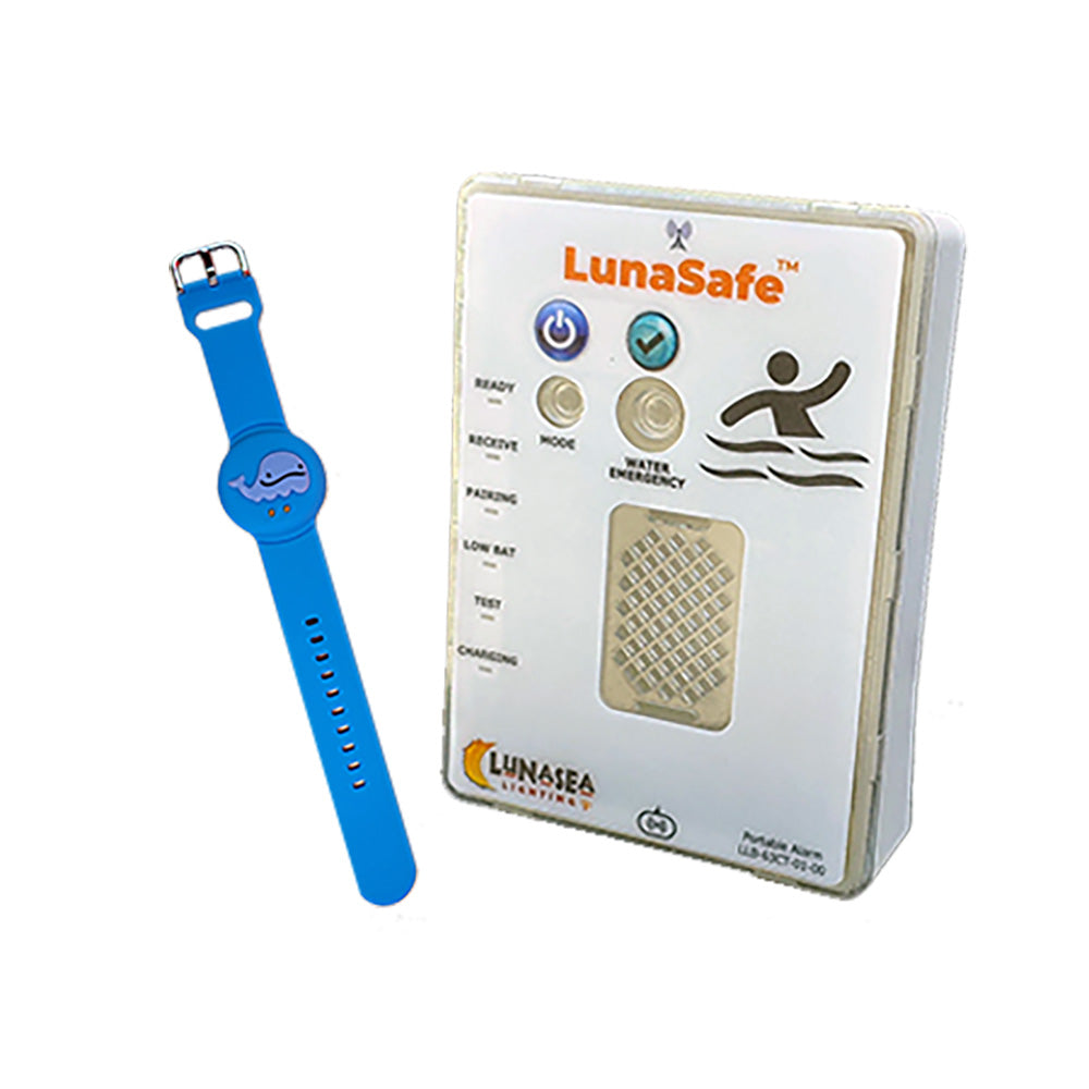 Lunasea Lighting Water Activated RF Transmitter with Rechargeable Alarm Receiver - Blue