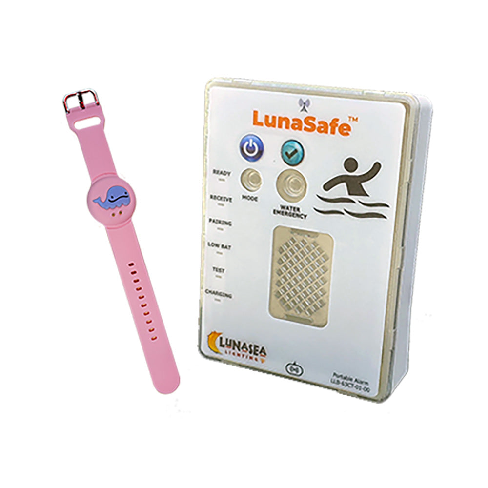 Lunasea Lighting Water Activated RF Transmitter with Rechargeable Alarm Receiver - Pink